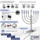 thumbnail image 4 of Janucá Eléctrica Zion Judaica Plata LED USB 35x33x8 cm, 4 of 6
