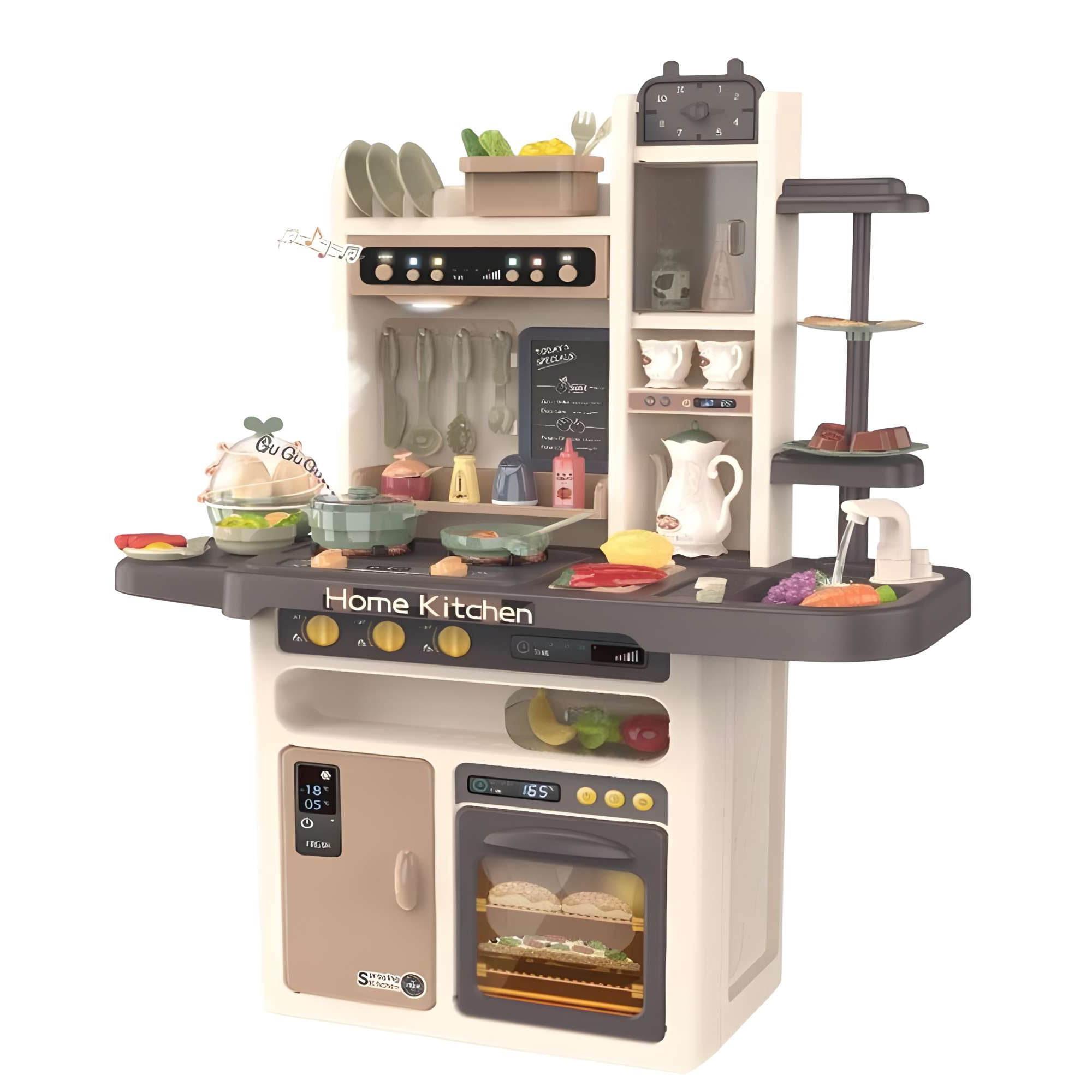 M&l Todo Para El Hogar - Cocina De Juguete 65 Piezas Marron