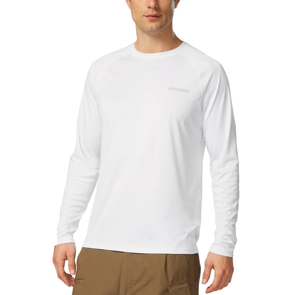 Camisa de protección solar BALEAF UV50+ de manga larga blanca para hombre L