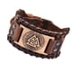 thumbnail image 4 of Retro Wristband Triangle Rune Triangle Letter Nordic Charm Bracelet Rune Bracelet Bangle Wristband , Cuero Rojo Cobre, 4 of 5