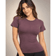 thumbnail image 1 of Polera Deportiva Mujer Manga Corta Acanalada Cuello Redondo, 1 of 4