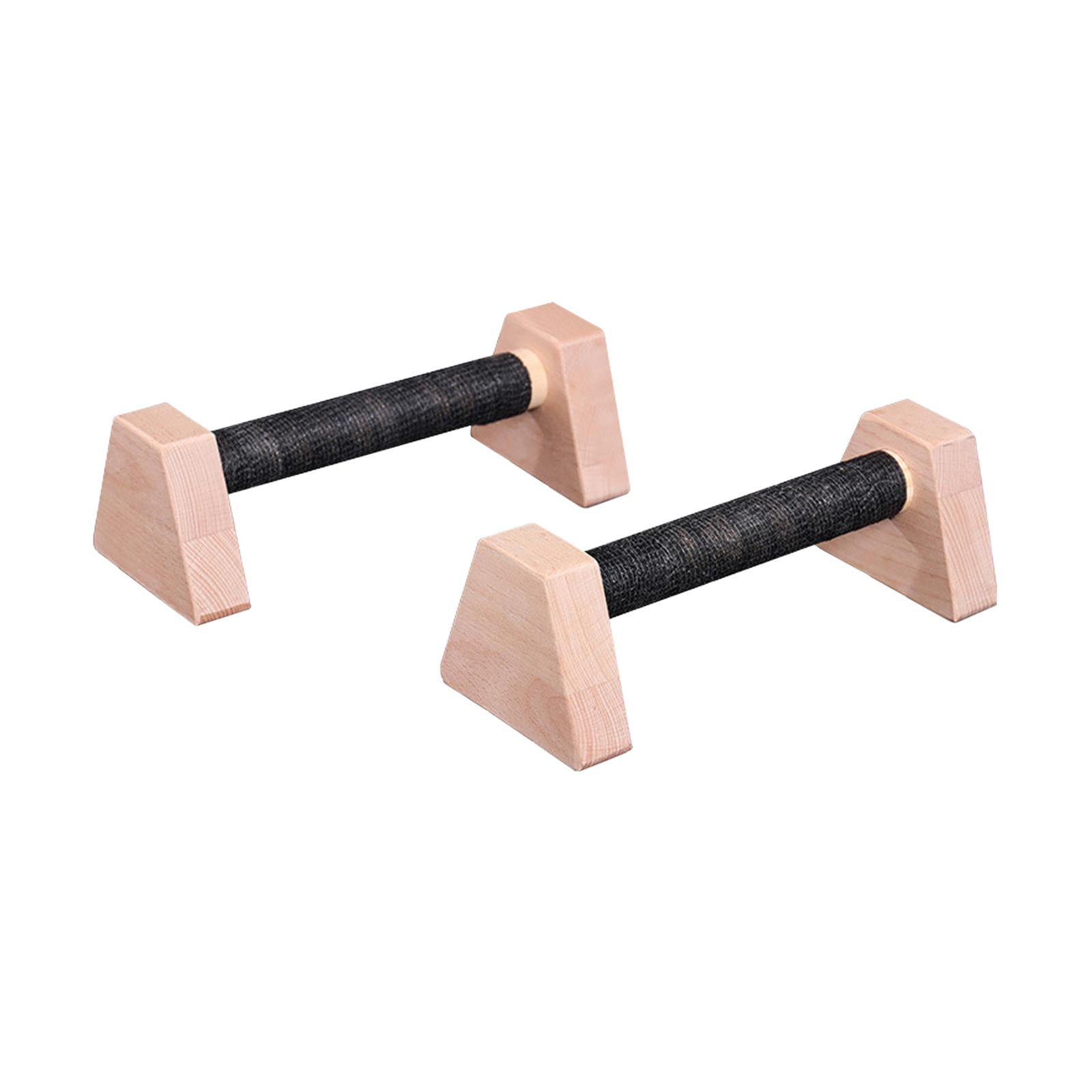 Magideal - 2 Piezas Barras De Flexiones Bloques De Madera Soportes Para Parada De Manos Y Paralelas Para Ejercicio Con Construcción Sólida Adecuado Para Rutinas 25 Centímetros