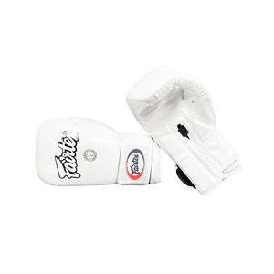 Guantes Profesionales De Boxeo Muay Thai Fairtex Blanco Glossy 14 Oz