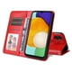 thumbnail image 2 of Funda tipo cartera FOXDOCK para Samsung Galaxy A13 5G , diseño girasol en relieve, cuero PU, cierre magnético, soporte y tarjetero, 2 of 5