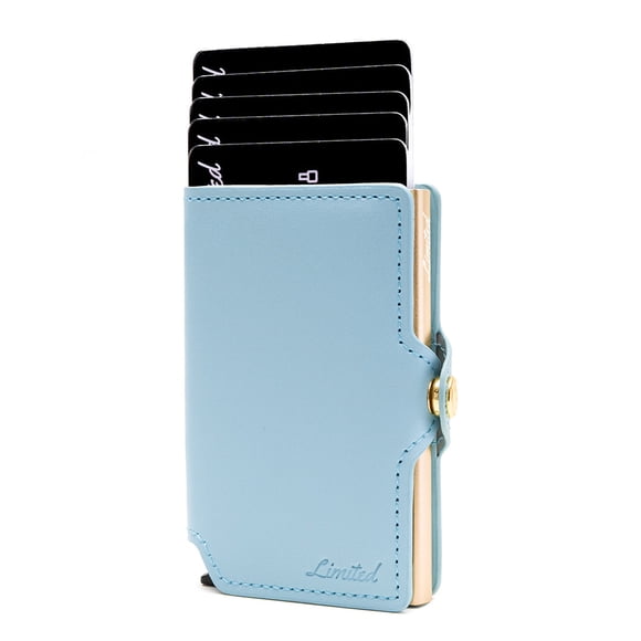 Billetera Slim Pastel - Light Blue Gold