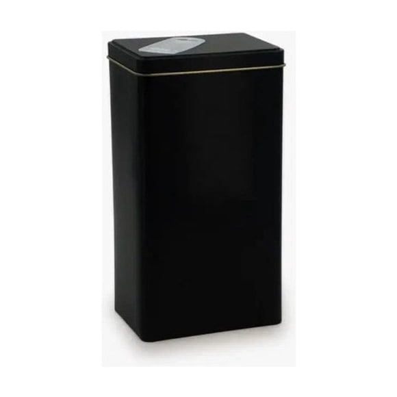 Lata Yerbera Rectangular Negra Mate Matero + Grabado Laser Negro
