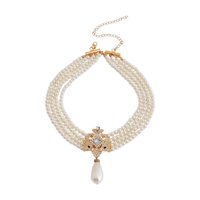 Magideal - Exquisito Collar Gargantilla Cadena Corta Declaración Elegante Para Banquete De Boda