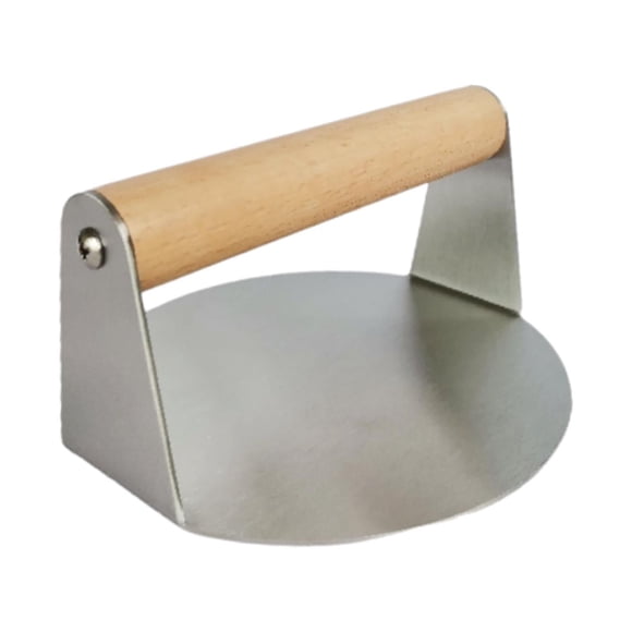 Prensa Burger Smasher De Acero Inoxidable, Prensador De Hamburguesas Para Panes Planos, Mango De Madera Para Filete