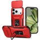 thumbnail image 1 of Funda Armada para iPhone 17 Pro Max con Tapa Deslizante y Soporte Magnético Giratorio Rojo, 1 of 5