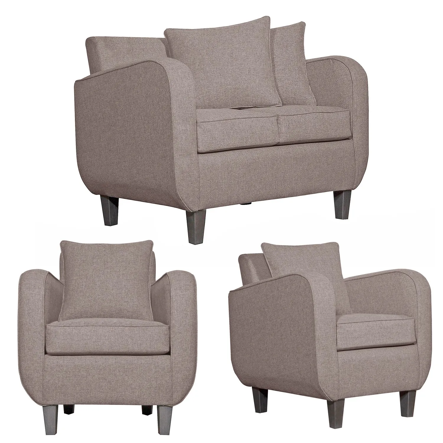 Ruzam Mobel - Juego De Living 2-1-1 Cronos Beige