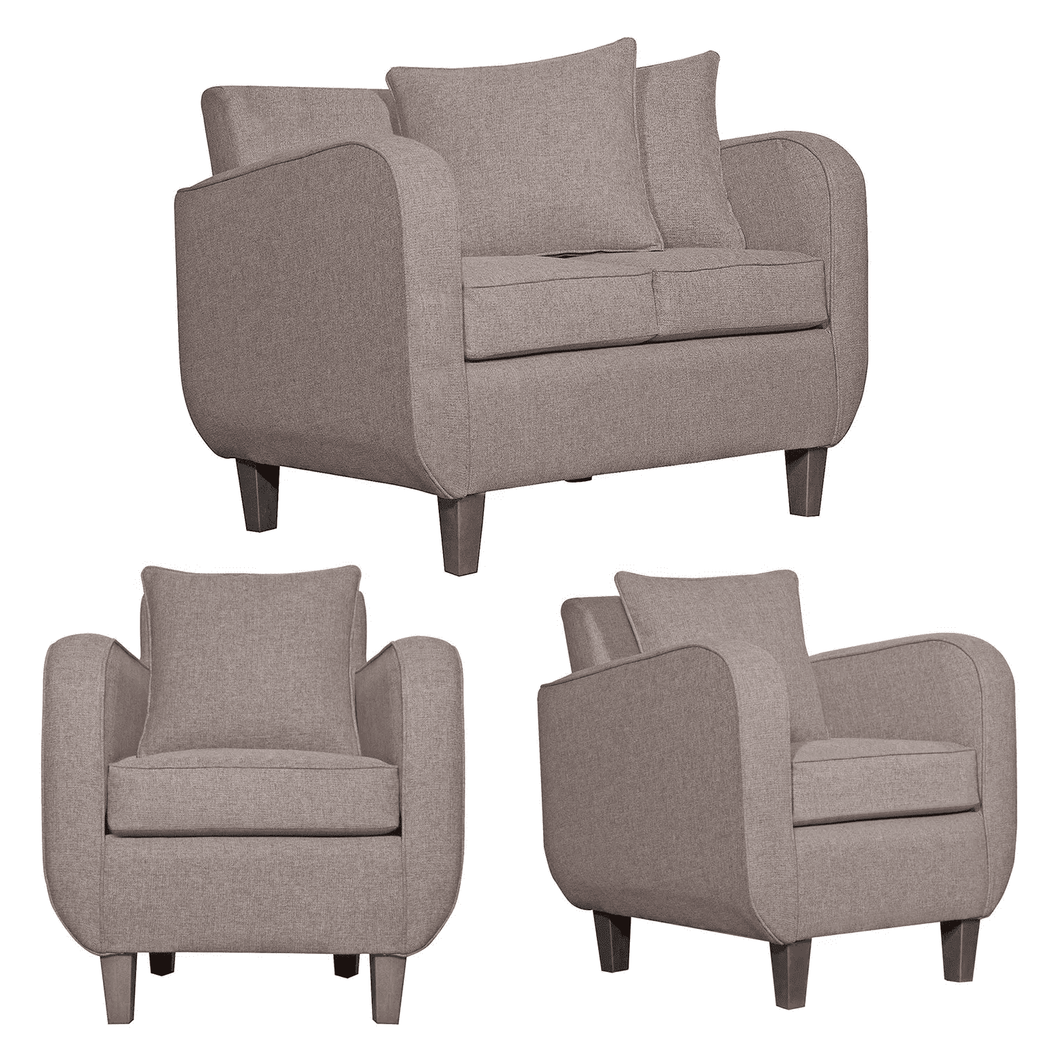 Ruzam Mobel - Juego De Living 2-1-1 Cronos Beige