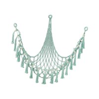 Magideal - Animal De Peluche Hamaca Red De Peluche Juguete Macramé Esquina Red Borla Decorativo Colgante Suave Organizador Para Sala De Estar Hogar Niños Verde