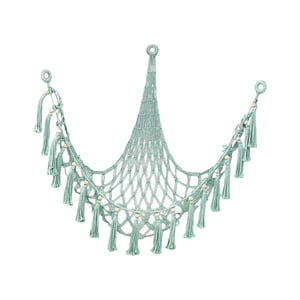 Magideal - Animal De Peluche Hamaca Red De Peluche Juguete Macramé Esquina Red Borla Decorativo Colgante Suave Organizador Para Sala De Estar Hogar Niños Verde