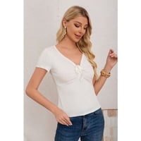 Likeshop - Polera Mujer Manga Corta Acanalada Tiritas 3394