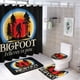 thumbnail image 1 of Pie Grande Big Foot theme 4 piece Shower Curtain Set With Rugs Waterproof Bathroom Decor Set Includes Bath Mat U shaped Rug Toilet Lid Cover And Curtain With Hooks, 1 of 6