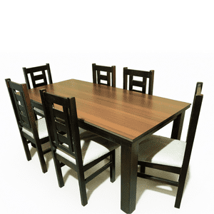 Araucarias - Juego De Comedor New Barcelona Chocolate 6 Sillas Mesa Rectangular