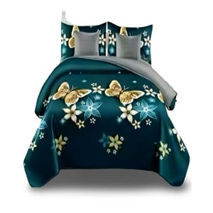 Alonso - Cobertor 9 Piezas 2 Plazas Quilt Mas Sabanas Mas Cortina De Tela