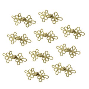 Bothyi - 10 Botones De Rana Con Nudos Chinos, Cierres De Costura Para Cheongsam, Abrigos, Dorados