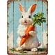 thumbnail image 1 of Letrero estaño metal conejo Pascua vintage conejo flor huevo primavera arte pared hogar granja cocina dormitorio 20x30cm, 1 of 6