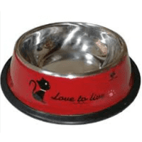Genérico - Plato Mascota Perro Gato Comedero Metal 16 Cm Rojo