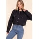 thumbnail image 1 of Camisa Saronite Corta De Sarga De Algodón Negro Mujer, 1 of 5