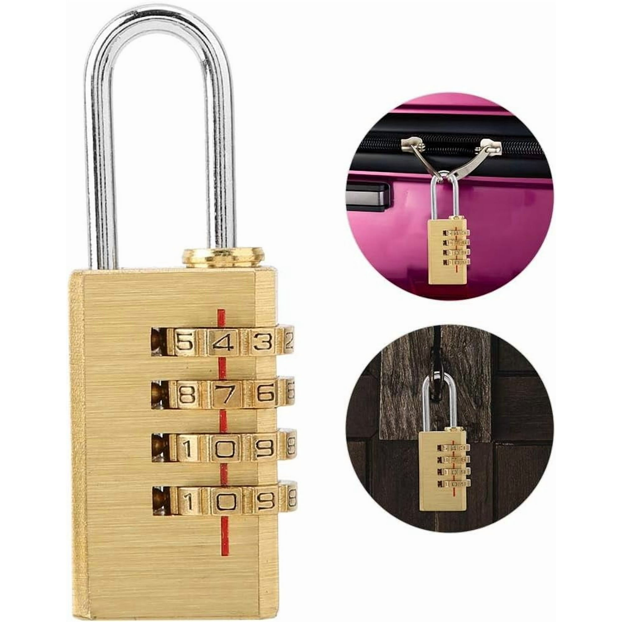 Genérica - Candados Clave 4 Dígitos Candado Seguridad Numerico Viajes. Cerradura De Combinación Para Taquilla.cobre