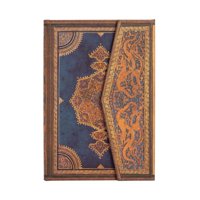 Paperblanks - Libreta Safavid Binding Art, Safavid Indigo Mini Tapa Dura Con Lineas