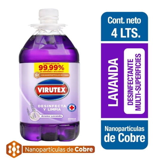 Limpiador Desinfectante Multisuperficies Lavanda Bidón 4 lt Virutex