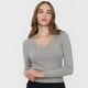 thumbnail image 3 of Sweater Mujer Cuello V Slim Gris Melange Corona, 3 of 5