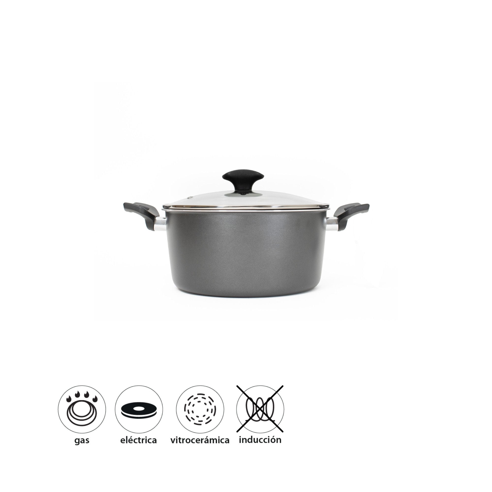 Olla Con Tapa 4l 24 Cm Every Day Aluminio Reciclado Gris 2 Piezas 1 Un Ilko