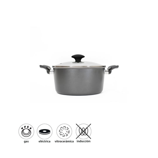 Olla Con Tapa 4l 24 Cm Every Day Aluminio Reciclado Gris 2 Piezas 1 Un Ilko