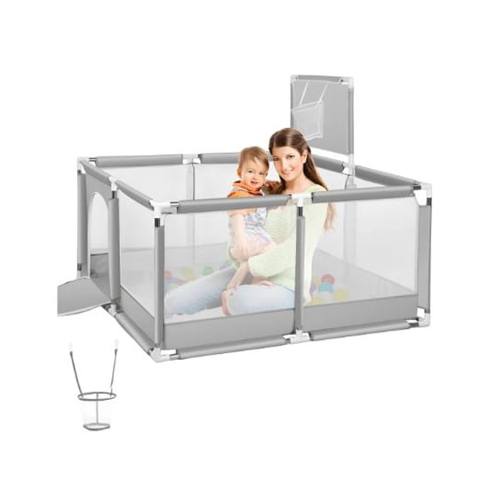 Genérico - Corralito Para Bebe Corral De Seguridad Plegable Gimnasio Gris Osos
