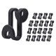 thumbnail image 1 of Ganchos con conector para colgar ropa Kclongvs, 60 unidades, ABS negro, 1 of 6