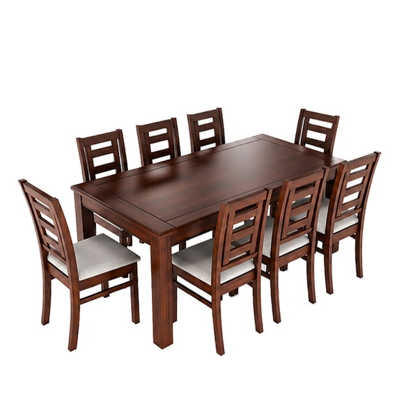 Juego de Comedor Sevilla 8 Sillas Nogal Mesa Rectangular Madera
