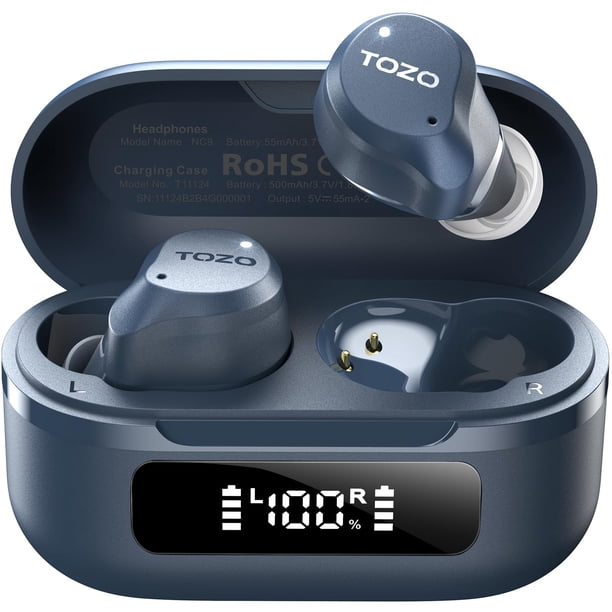 Auriculares inalámbricos TOZO Hybrid con cancelación activa de ruido, 59 horas de reproducción