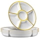 thumbnail image 1 of Bandeja redonda de plástico de 6 secciones Plasticpro (4, blanco y dorado), 1 of 7