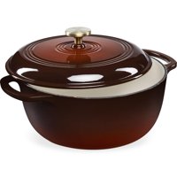 Dutch Oven Best Choice Products, 6 Litros, Hierro Fundido Esmaltado, Chocolate