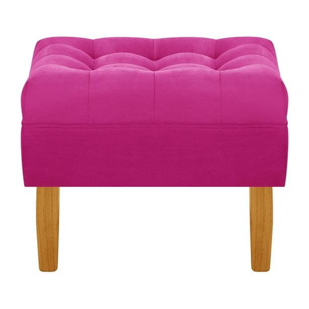 Pouf Wood 1c Felpa 04 Fucsia
