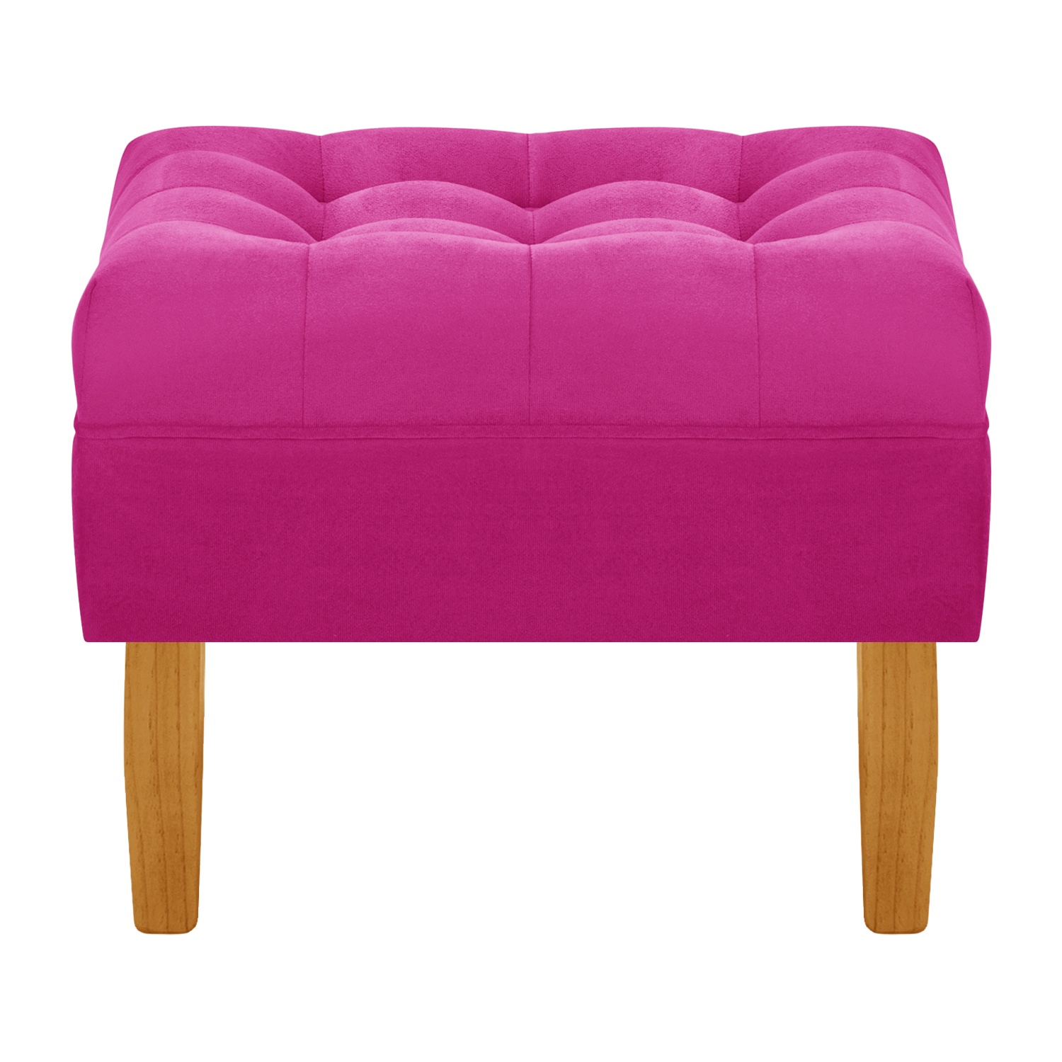 Bodevir - Pouf Wood 1C Felpa 04 Fucsia