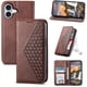 thumbnail image 1 of Funda Flip FOXDOCK para iPhone 16 , Estilo Billetera con Diseño Rombo, Correa de Mano y Soporte, Uso Diario, 1 of 5