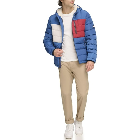 Chaqueta Tommy Hilfiger Puffer para hombre, resistente al agua, color azul M
