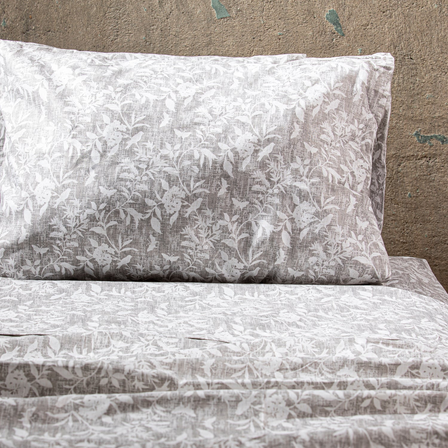 Dib - Sabanas Estampadas 1.5p Flores- Gris