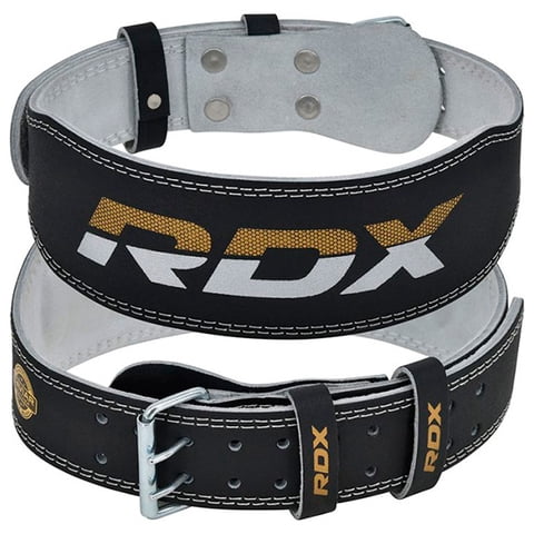 Rdx - Cinturon De Gimnasio De Cuero Levantamiento 4 Pulgadas Black Gold - Wbs-4Rb - Xxl