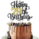 thumbnail image 1 of Decoración para tartas Leetaivie Happy 79th Birthday con purpurina negra y dorada, 1 of 6