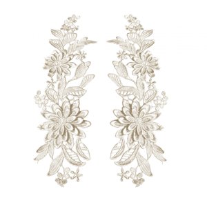 Magideal - Apliques De Encaje De 2 Piezas, Parches De Bordado Floral, Parches De Encaje, Adornos De Tela De Encaje Para La Decoración De La Artesanía De Costura Champán