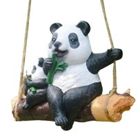 Ioensy - Colgando Columpio Animal Estatua Jardín Escultura Decoración Pintado A Mano Accesorios Panda