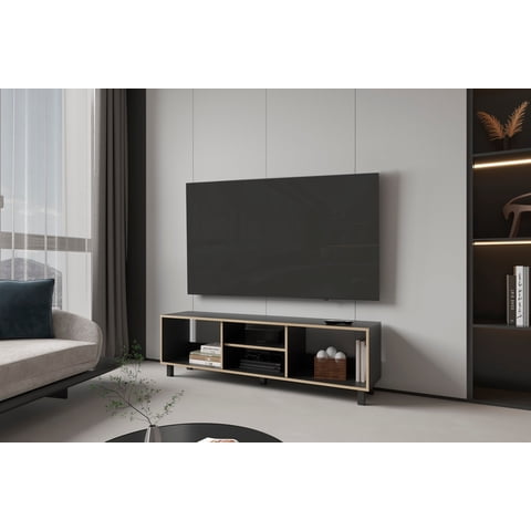 Tuhome - Rack Tv 70"" 160X47,5X35 Cm Negro Y Duna
