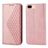 Funda Flip Foxdock Para Iphone 6 Plus , Estilo Billetera Con Diseño Rombo, Correa De Mano Y Soporte, Uso Diario