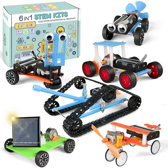 Kit STEM FliipFlaap 6 en 1: construcción de robots y manualidades con coches, de 6 a 12 años