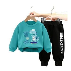 Kivara - Buzo Niño Infantil Algodon 2 Piezas Poleron Dino Skate Celeste 36